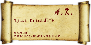 Ajtai Kristóf névjegykártya